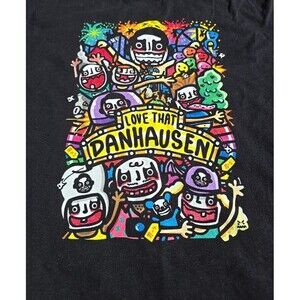 Love That Danhausen Black Graphic Colorful Print Wrestling T-Shirt AEW 2XL